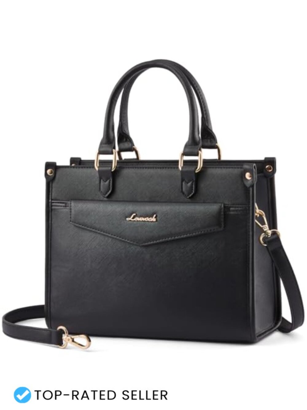 Vegan Leather Satchel Tote Handbag with Top Handle Crossbody Shoulder Bag